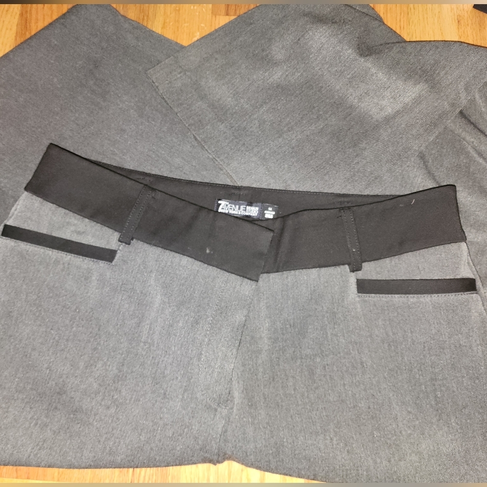 NY and Company size 14 grey dress pants with black waistband and pockets